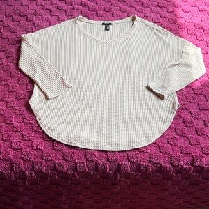 Forever 21 Cream Oversized Long Sleeve Top Size Medium